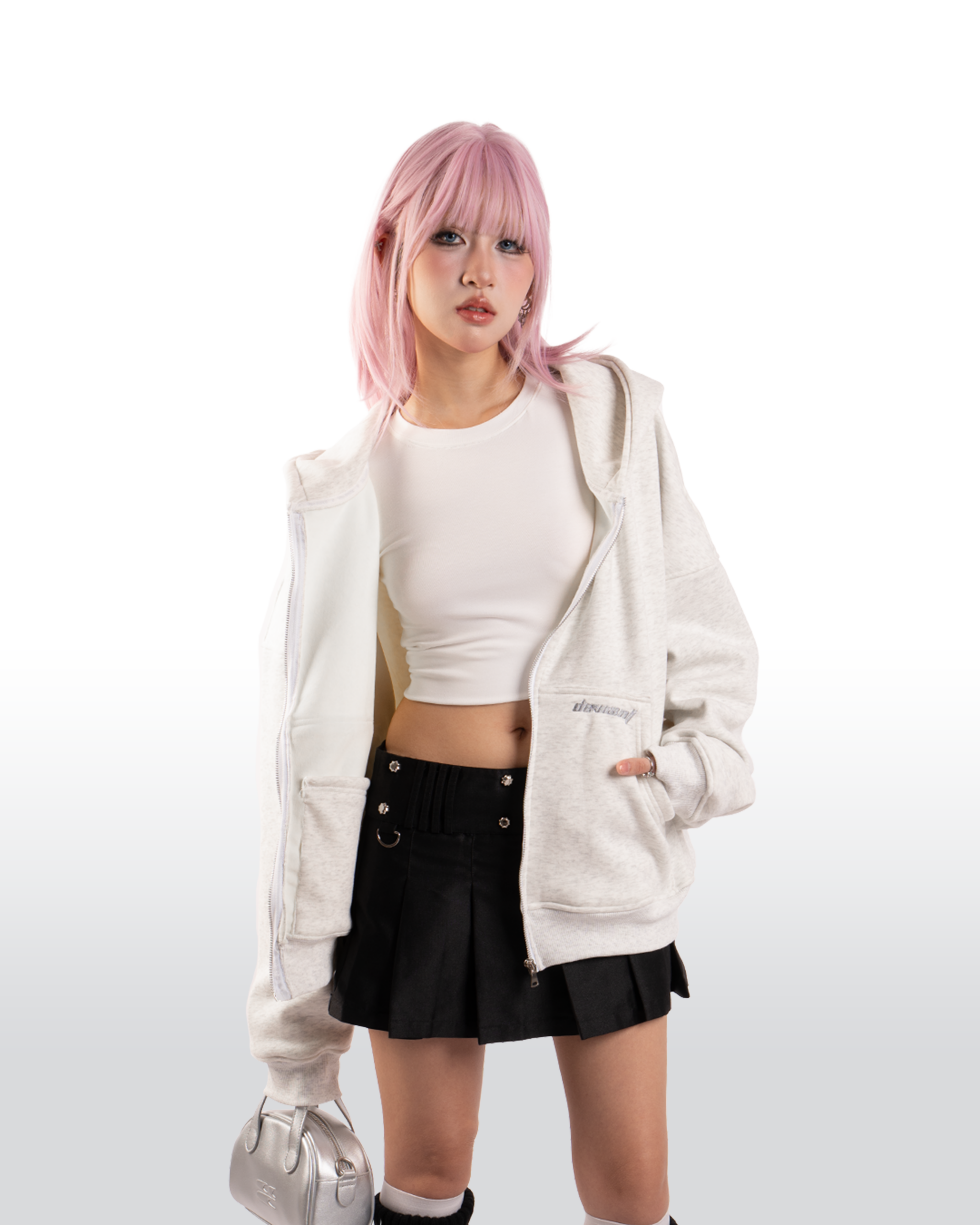 URBAN HOODIE ZIP - GREY - Ảnh 6