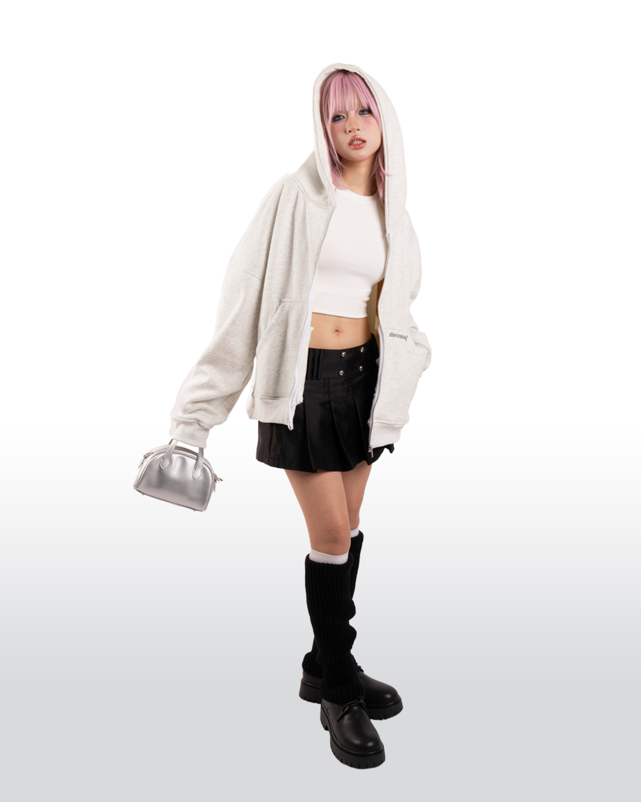 URBAN HOODIE ZIP - GREY - Ảnh 7